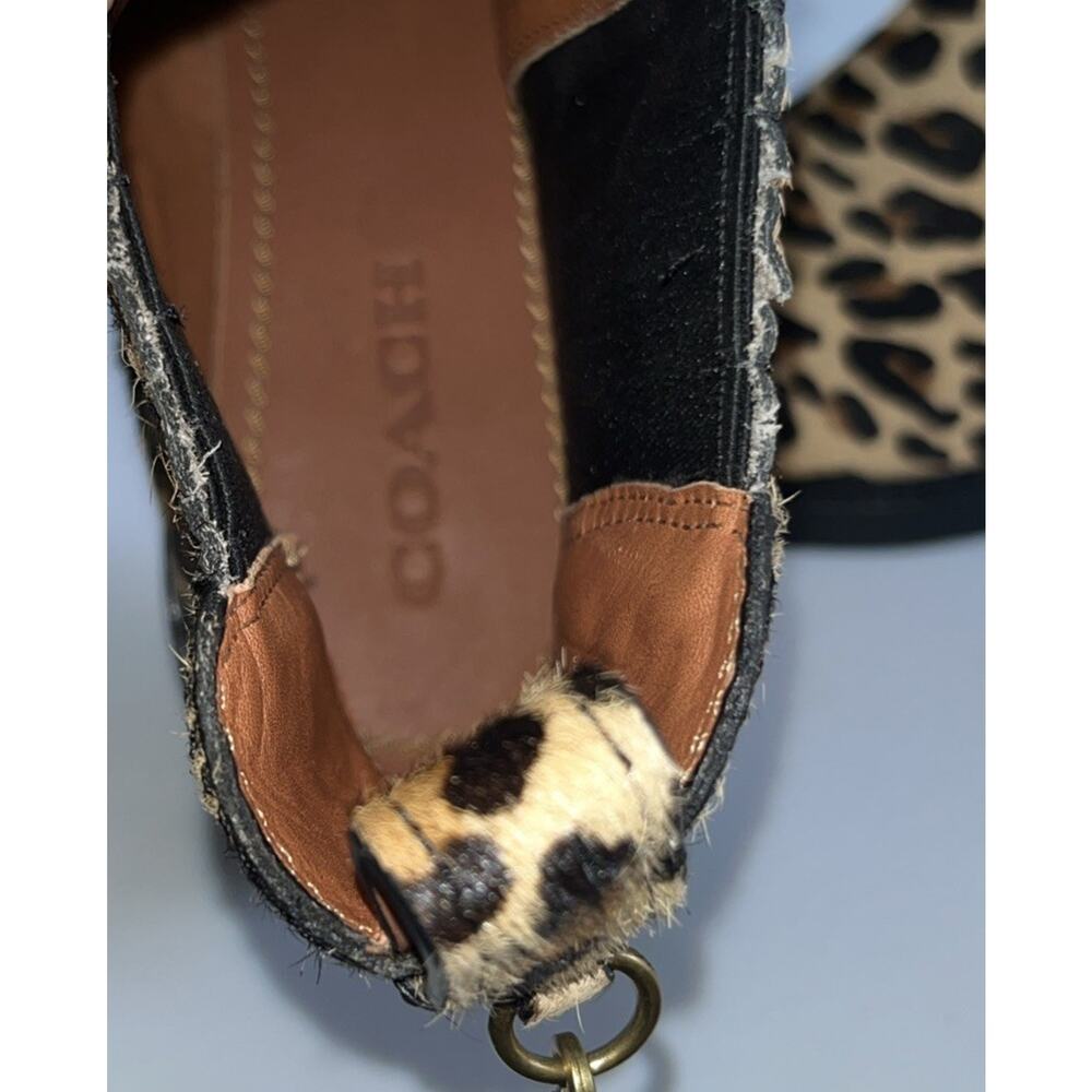 COACH Boots Sz 9 Women's Animal Print Bowery Heel Bootie Calf Fur Charm Cheetah - Picture 10 of 16
